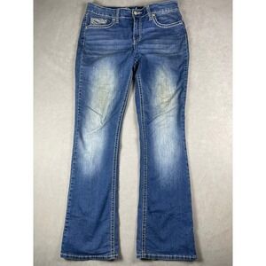 ND Weekend Womens Size 12 Medium Wash‎ Embroidered Wing Bootcut Jeans Stretch